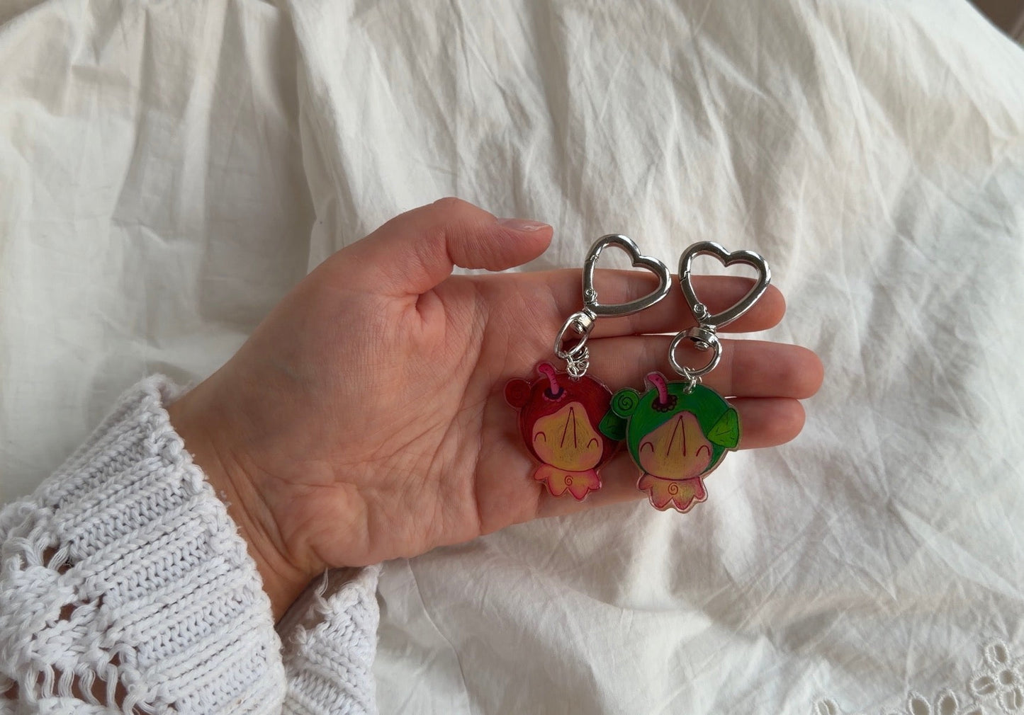 Acrylic fruit bear keychain