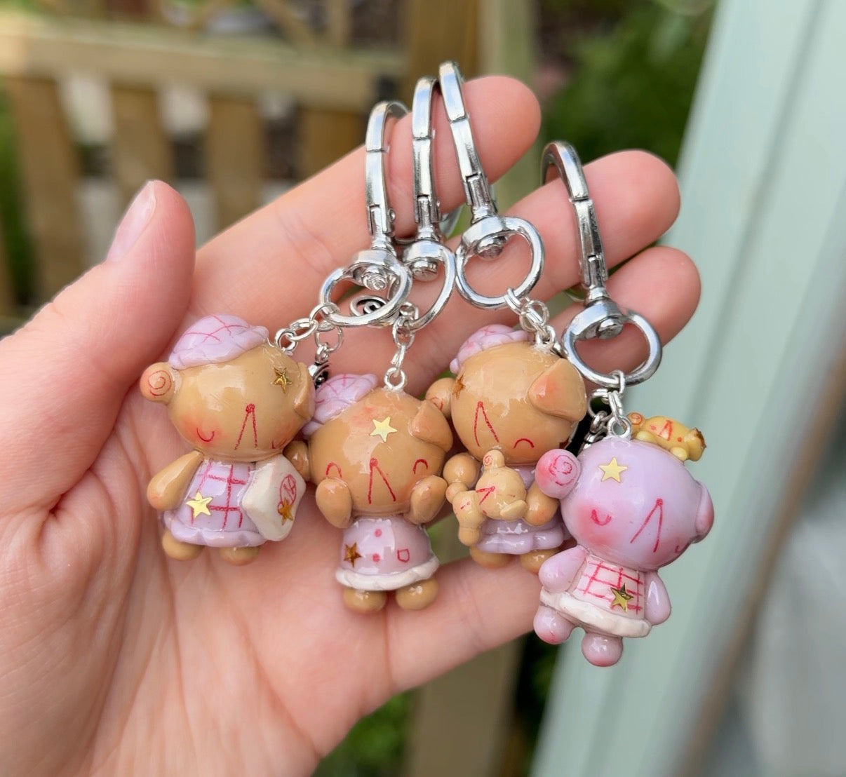 sleepy bear keychains