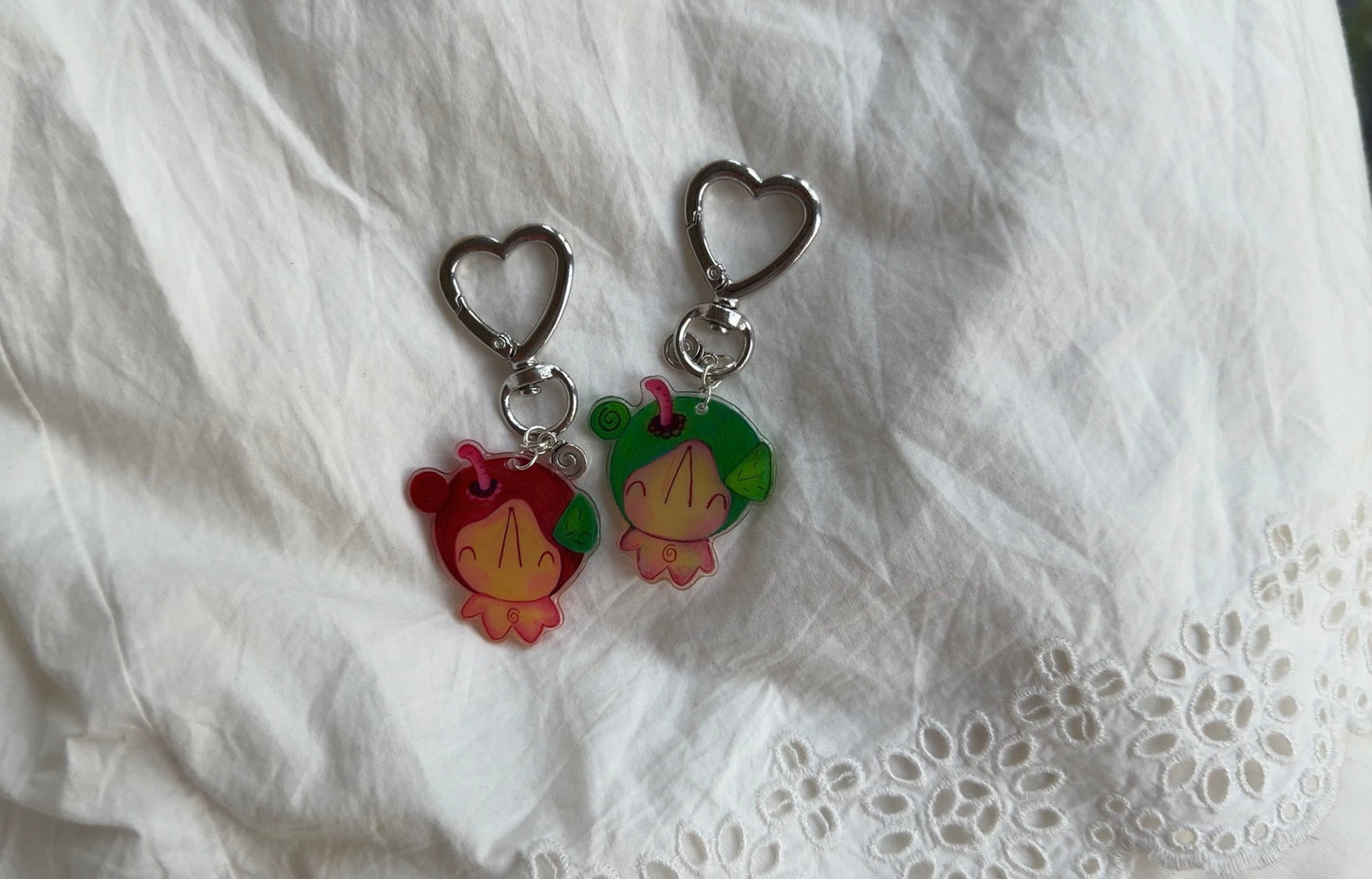 Acrylic fruit bear keychain