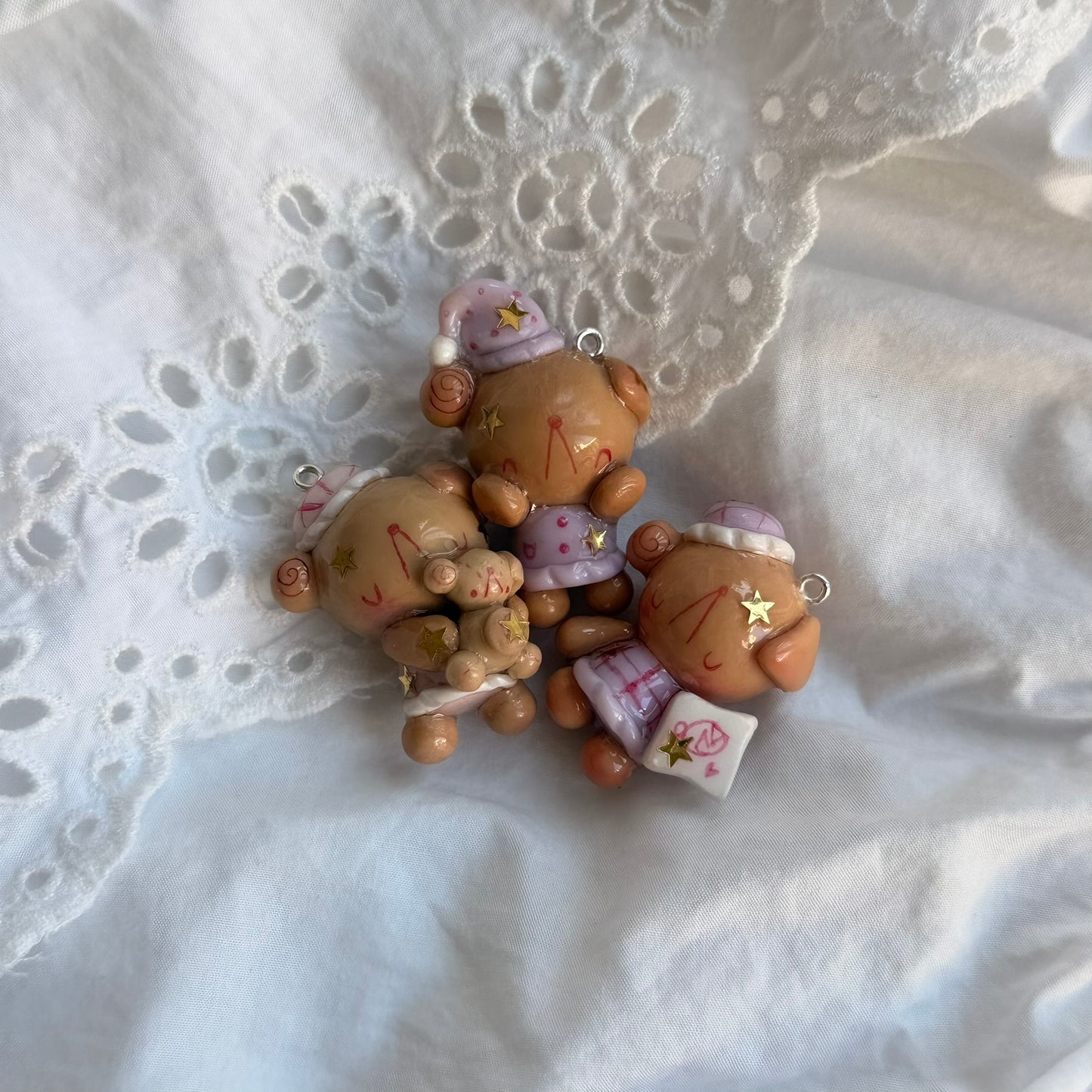 sleepy bear keychains